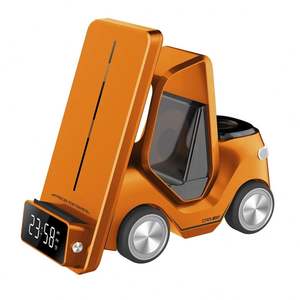Bobine d'alignement automatique JEDI 5 en 1 conception de voiture bureau charge rapide chariot élévateur chargeur de téléphone sans fil avec horloge - Product Image 2