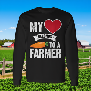 Il mio cuore appartiene a un contadino, maglietta a maniche lunghe con design a carota - Product Image 3