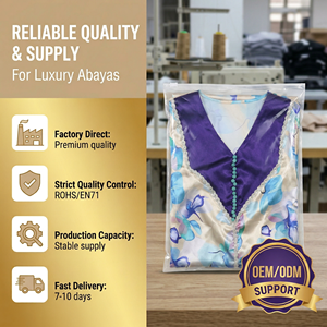 Elegant Floral Print Rhinestone Belted Abaya Dress for Muslim Women Boutique Wholesale - Product Image 6