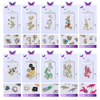 De luxe Zircon Nail Charmes Lapin Tulipe Coeur Forme De Fleur En Gros Mini Flatback Acrylique Nail Charmes