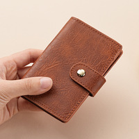 Portefeuille de voyage compact en cuir PU A7 pour femmes et hommes, organiseur de passeport et de cartes de crédit, porte-monnaie