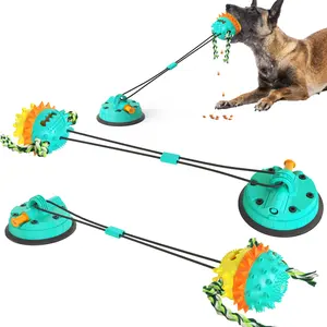 Puxar Corda do cão Squeaky Brinquedos de Borracha Otário Vácuo Puxar Corda Bola Brinquedos Do Cão Rebocador Comida Vazamento Molar Brinquedo de Estimação Bola