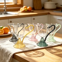 Tasse à dessert en verre transparent coloré style INS, mug de service domestique irisé ambre, vaisselle hautement esthétique
