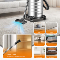 Aspirateur à canister en acier inoxydable HALEY avec flexible et buse pour sols, hauteur 60 cm, longueur 49 cm, largeur 35 cm