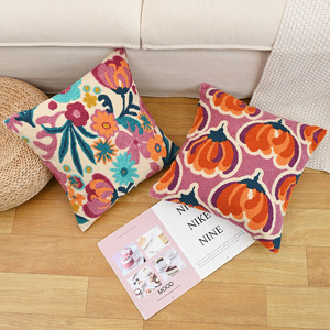 Nuovo arrivo copricuscino cuscino ricamato in zucca con cerniera - Product Image 3