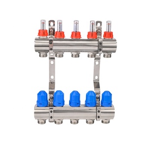 Moderne Plancher Chauffant En Laiton à Deux Voies Cinq Voies <span class=keywords><strong>Tuyau</strong></span> Avec Débitmètre - Product Image 1