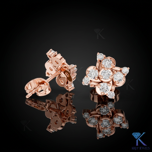 Pendientes de Diamantes Naturales en Forma de Espiral, Oro de 14K y 18K, Estrella Brillante, Joyería Fina de Lujo para Mujer, Regalo de Aniversario o Fiesta - Product Image 2