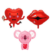 Ballons Saint-Valentin 2027 en forme de cœur, lèvres et koala – Fournitures de décoration pour mariage, fête prénuptiale et anniversaire