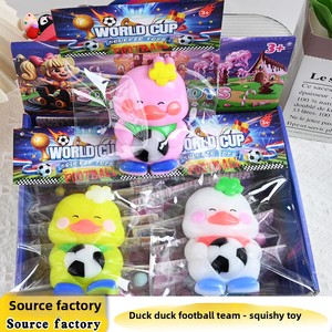 Cute Duck Family Soccer Team Playful Squeeze-and-Pinch Stress-Relief Rubber Toy -Themed Slow-<b>Rebound</b> Decompression Toy - Product Image 2