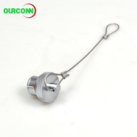 Tapa Metálica Circular de Empuje y Tracción de Latón, Cubierta Protectora Impermeable con Cordón, Tapa Antipolvo IP68 Hembra para Conector