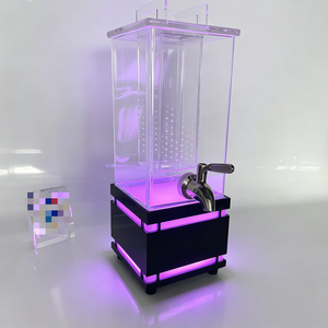 Hot Sale Custom 2 Gal Square LED Light Acrylic Beverage Dispenser Clear <b>Drink</b> Dispenser For Commercial Display - Product Image 1