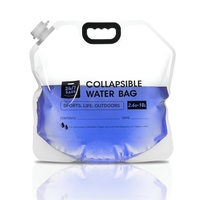 1L 5L 10L Sac à eau extérieur portable pliable avec poignée en plastique, pochette transparente personnalisée pour boissons avec bec verseur