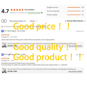 Ventilateurs sur pied à colonne en promotion, ventilateur vertical de 16 pouces, batterie haute capacité 6V5AH, charge solaire CC, moteur en cuivre pur, design fin - Product Image 5