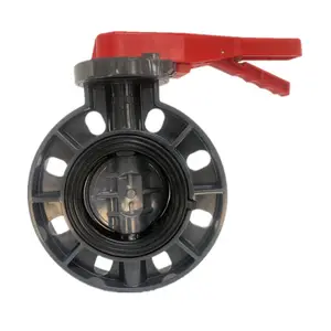 15 years factory cheap price pvc pp pph abs wafer lever d71x grey clamp flange butterfly valves