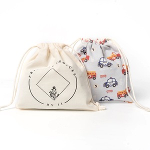Custom Logo Printed White Cotton Canvas <b>Dust</b> <b>Bag</b> for Baby Shoe High Quality Cotton Drawstring Packaging Pouch for Shoe - Product Image 4