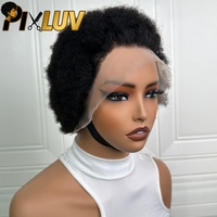 Perruque Lace Front HD pré-épilée, coupe Pixie, cheveux humains vierges vietnamiens bruts, carré court, sans colle, nœuds blanchis, pour grossistes