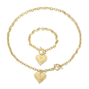 <span class=keywords><strong>R</strong></span>.GEM. Vintage Real chapado en oro corazón <span class=keywords><strong>OT</strong></span> hebilla de acero inoxidable indio joyería nupcial conjunto Hip Hop moda Punk aniversarios - Product Image 4