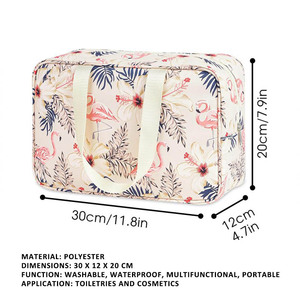 Borsa per il Trucco con Motivi Floreali, Beauty Case Impermeabile per Ragazze - Product Image 3