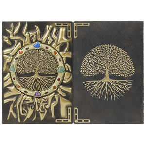 Carnet Magique en Cristal Naturel, Design Arbre de Vie avec Pierres Rondes Mixtes, Incrusté de Pierres Précieuses Sept Couleurs, Journal de Guérison - Product Image 5