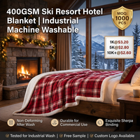 Couverture de ski de qualité hôtelière 400GSM 100% polyester, ignifuge, antistatique, certifiée OEKO-TEX, pour station de ski de Noël