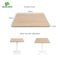 Nouvelle table de jardin en pierre frittée 70x70cm avec bord en aluminium, surface facile à nettoyer pour restaurant, café, mobilier extérieur
