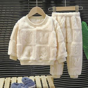 Ensemble de vêtements de nuit pour enfants 2024, automne-hiver, garçons et filles, épaissi, en peluche, vêtements pour bébés, pyjamas pour enfants - Product Image 2