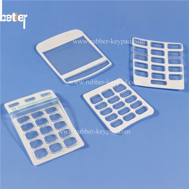 Self-Adhesive Antimicrobial Silicone Rubber Keyboard/Screen Protector Cover for POS Terminal/Card Machine