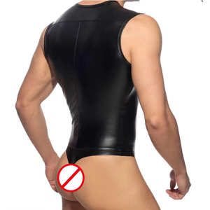Combinaison érotique pour <span class=keywords><strong>homme</strong></span>, veste en cuir, body, gilet en similicuir PU, corset tendance, <span class=keywords><strong>costume</strong></span> de scène pour club - Product Image 5