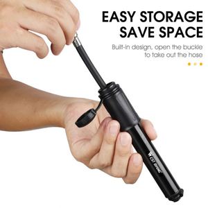 ปั๊มลมจักรยานขนาดเล็ก WEST BIKING 100Psi แบบพกพา ใช้ได้กับวาล์ว Schrader และ Presta ตัวปั๊มทำจากอลูมิเนียมอัลลอยด์ เหมาะสำหรับจักรยานเสือภูเขาและจักรยานถนน - Product Image 5