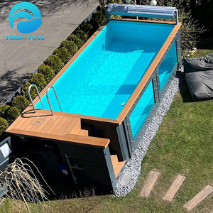 Piscina Prefabricada de Contenedor de Envío de Lujo para Exteriores de Fábrica, Grande, de Fibra de Vidrio con Ventana de Cristal Acrílico, 20 pies y 40 pies - Product Image 1