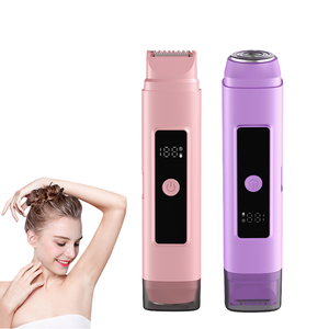 Depiladora Eléctrica 2 en 1 para Mujer, Recortadora de Bikini de Doble Cabezal, Resistente al Agua IPX6, Uso en Seco/Húmedo, Afeitadora Corporal Sin Dolor, Uso Doméstico, Inglés - Product Image 1