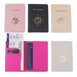 Cartera Corta Unisex Clásica de Viaje con Cubierta de PU, Porta Pasaportes con Logotipo Estampado en Oro, Impermeable, Minimalista, 5 en 1, en Oferta - Product Image 4