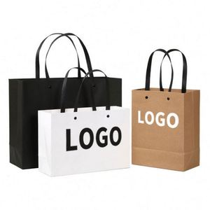 ถุงกระดาษช้อปปิ้งสั่งทำขายส่ง ถุงของขวัญกระดาษคราฟท์พร้อมโลโก้ - Product Image 1