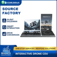 Support d'affichage de bureau en acrylique en forme de L interactif personnalisé avec lecteur audio-vidéo LCD et éclairage LED pour magasin de détail numérique