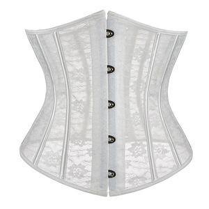 14 امرأة خصر من البلاستيك الجوفاء-Bustier شبكة قصيرة من الدانتيل تحت الصدر مستوى تحكم قوي للتنفس - Product Image 4