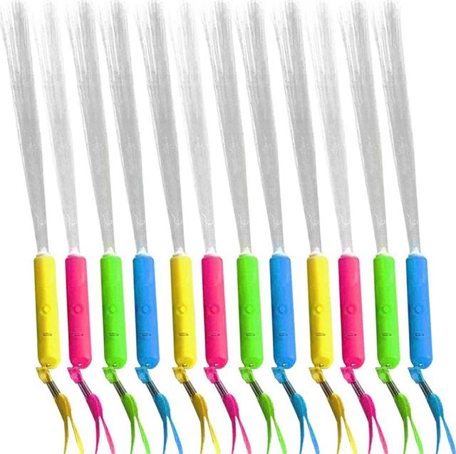 LED Glow Fiber Sticks Flashing Light up Optic Wands for Birthday Rave Party Favors Wedding Halloween Christmas Concert Club