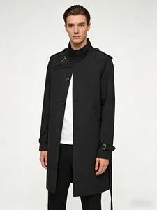 防水・リバーシブル・通気性・エコフレンドリーなメンズトレンチコート |   ビジネスカジュアル ロングオーバーコート 2025年秋 |   デュアルウェアラペル - Product Image 2