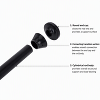 Tringle de Douche Sans Perçage à Tension Réglable en Acier Inoxydable Noir Mat – Accessoire de Salle de Bain