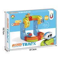 Cubo Magnético con Riel, Tren de Juguete de Plástico con Carga Electromagnética USB, Cultiva la Creatividad, Juguetes de Riel para Niños, Levitación Orbital