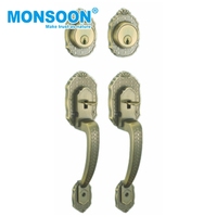 Poignée de porte de chambre à coucher en laiton antique poignée en alliage de zinc avec levier tubulaire pour accès aux fenêtres et aux portes