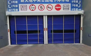 Portes à empilage à grande vitesse JINFUDA, en <span class=keywords><strong>PVC</strong></span>, portes industrielles à enroulement rapide, flexibles, à levage par induction, résistantes au feu 2h, certifiées ISO9001 CE - Product Image 3