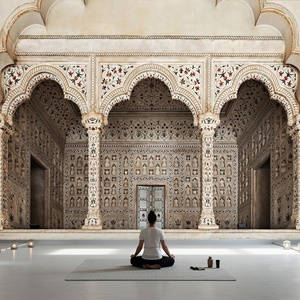 <span class=keywords><strong>Papier</strong></span> <span class=keywords><strong>peint</strong></span> architectural amovible imperméable à l'eau à motifs de pierre indienne Décoration murale de temple à domicile 3D Arches du fort d'Agra <span class=keywords><strong>Papier</strong></span> <span class=keywords><strong>peint</strong></span> mural - Product Image 1