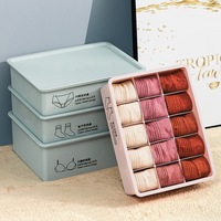 Boîte de rangement de chaussettes de placard de ménage boîte de rangement de sous-vêtements de soutien-gorge en plastique avec couvercle