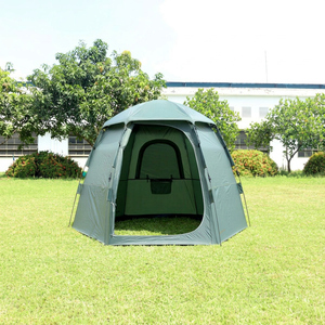 Carpa Hexagonal para Acampar al Aire Libre, de una Sola Capa, de Poliéster, de Apertura Rápida, Fácil de Instalar, con Sistema de Varillas de Fibra de Vidrio, Refugio Verde para Pesca - Product Image 1
