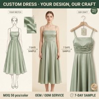 Robe midi OEM élégante pour femme en satin à bretelles spaghetti, coupe trapèze, col carré, couleur personnalisable, vente en gros usine