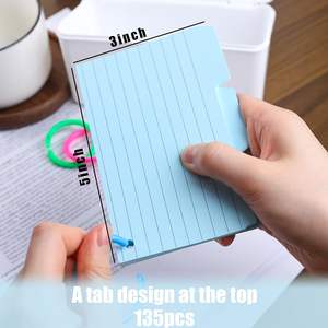 Cartes d'index lignées colorées avec anneaux Cartes flash avec support Cartes de notes vierges <span class=keywords><strong>pour</strong></span> les affaires de bureau d'étude scolaire - Product Image 2