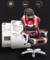 Chaise de jeu ergonomique et rotative moderne à dossier haut avec repose-pieds
