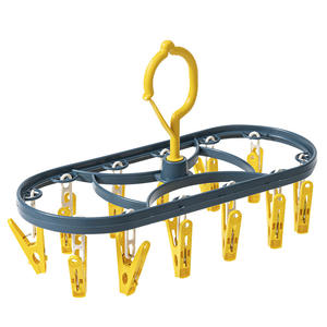 Estante rectangular multifuncional para secar calcetines con clips para organizar la ropa del baño, tipo gancho - Product Image 3