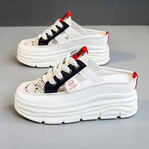 รองเท้าแตะผู้หญิงไซส์ใหญ่ ระบายอากาศได้ดี ผ้าตาข่ายแบบผูกเชือก สไตล์สปอร์ต LYKU พื้น PU จากเจ้อเจียง ประเทศจีน แฟชั่นทันสมัย กันลื่น EVERGREEN - Product Image 4