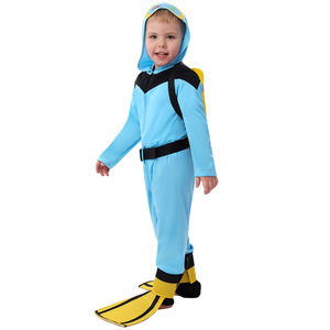 Children Diving Suit Costume Blue One Piece With Flippers For Kids Age 5 7 Years Stage Performance Cosplay Outfit - Product Image 5